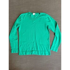 J by J.Crew Womens Emerald Green 100% Cotton Crewneck Sweater L1561 SP19 Small